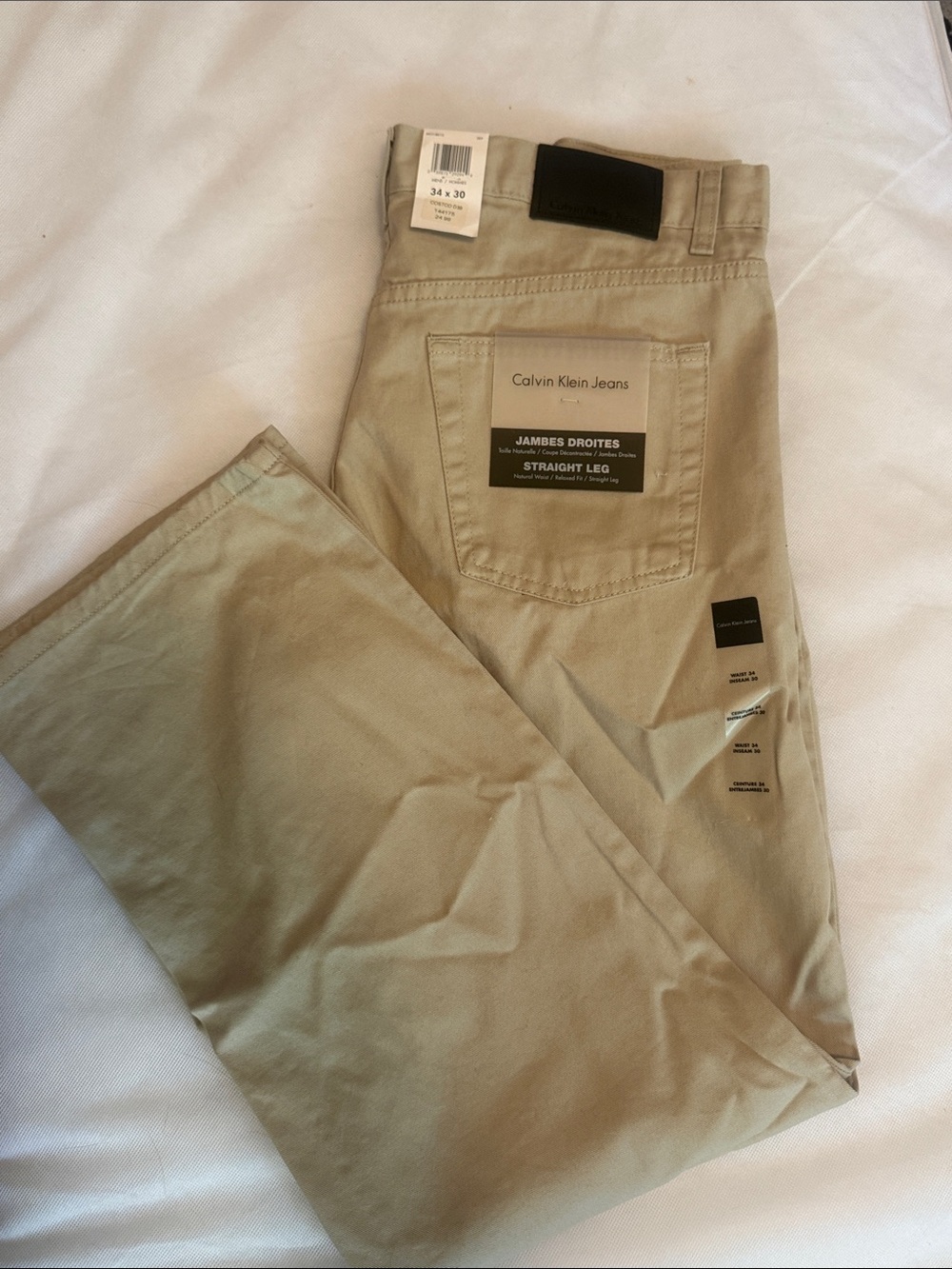 NWT Calvin Klein Men's Straight Leg Khaki Pants size 34
